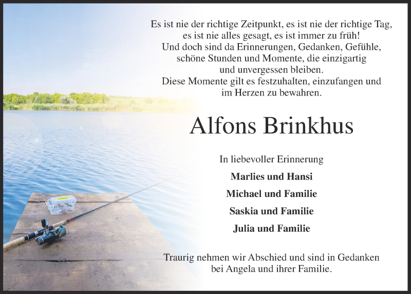  Traueranzeige für Alfons Brinkhus vom 17.03.2021 aus OM-Medien