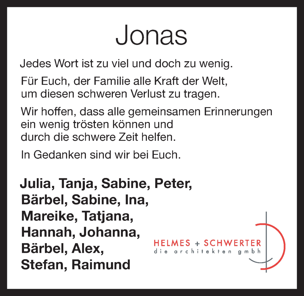  Traueranzeige für Jonas Böhm vom 31.01.2023 aus OM-Medien