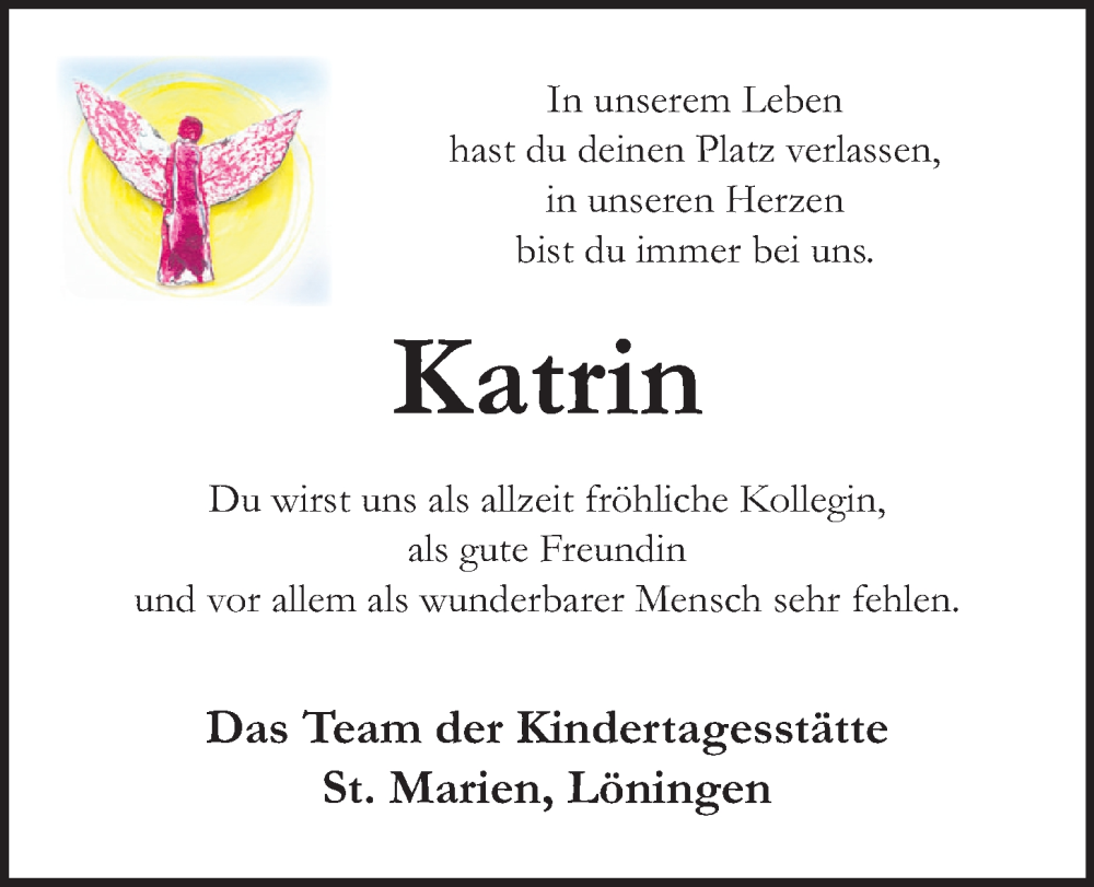  Traueranzeige für Katrin Frochtmann vom 12.05.2023 aus OM-Medien