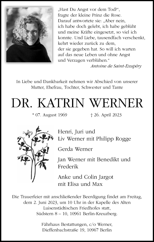  Traueranzeige für Katrin Werner vom 17.05.2023 aus OM-Medien