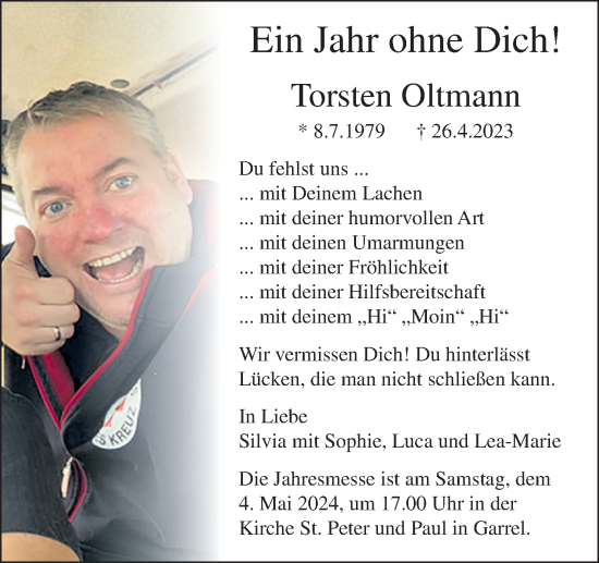 Anzeige von Torsten Oltmann von OM-Medien
