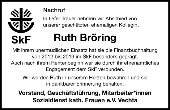 Anzeige von Ruth Bröring von OM-Medien