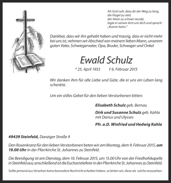 Anzeige von Ewald Schulz von OM-Medien