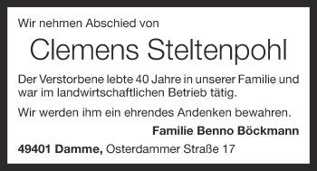 Anzeige von Clemens Steltenpohl von OM-Medien
