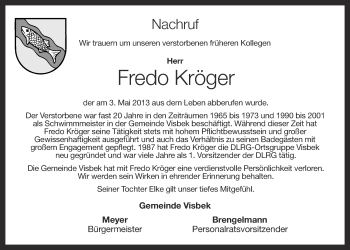 Anzeige von Fredo Kröger von OM-Medien