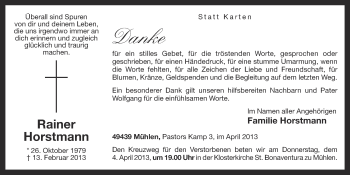 Anzeige von Rainer Horstmann von OM-Medien