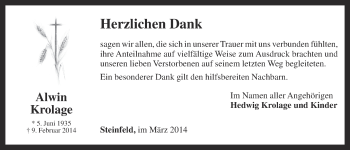 Anzeige von Alwin Krolage von OM-Medien