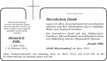 Anzeige von Heinrich Pille von OM-Medien