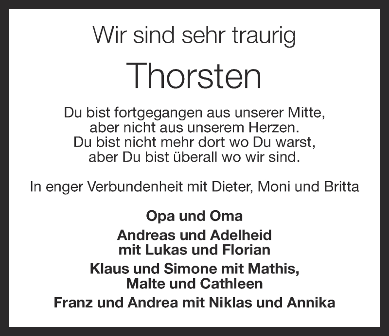  Traueranzeige für Thorsten Enneking vom 14.09.2013 aus OM-Medien