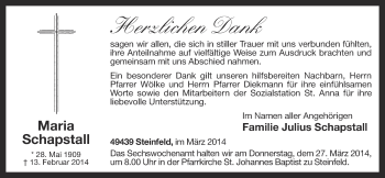 Anzeige von Maria Schapstall von OM-Medien