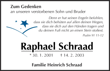 Anzeige von Raphael Schraad von OM-Medien