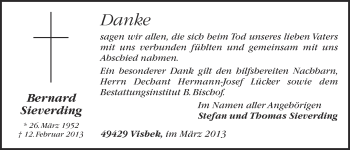 Anzeige von Bernard Sieverding von OM-Medien