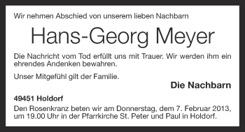 Anzeige von Hans-Georg Meyer von OM-Medien