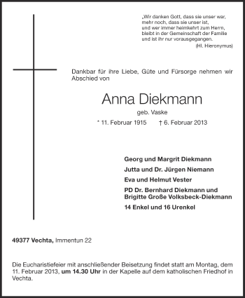 Anzeige von Anna Diekmann von OM-Medien