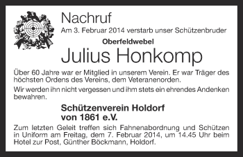 Anzeige von Julius Honkomp von OM-Medien