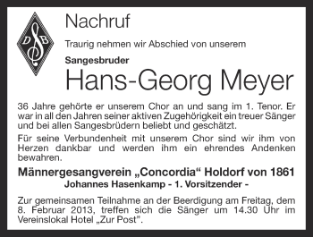 Anzeige von Hans-Georg Meyer von OM-Medien