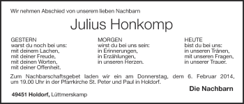 Anzeige von Julius Honkomp von OM-Medien