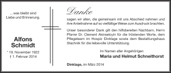 Anzeige von Alfons Schmidt von OM-Medien