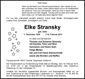Anzeige von Elke Stransky von OM-Medien