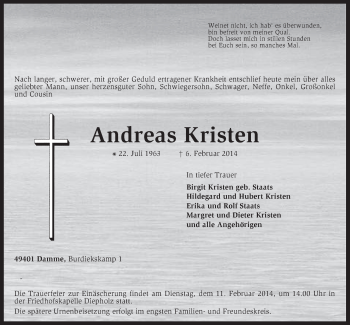 Anzeige von Andreas Kristen von OM-Medien