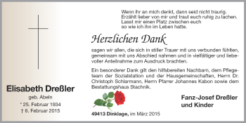 Anzeige von Elisabeth Dreßler von OM-Medien