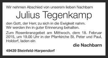 Anzeige von Julius Tegenkamp von OM-Medien