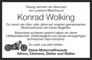 Anzeige von Konrad Wolking von OM-Medien