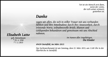 Anzeige von Elisabeth Latte von OM-Medien