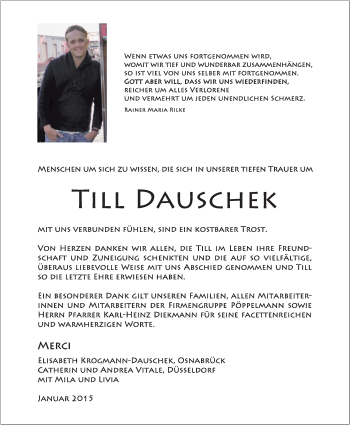 Anzeige von Till Dauschek von OM-Medien
