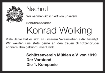 Anzeige von Konrad Wolking von OM-Medien