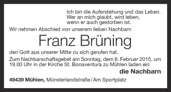 Anzeige von Franz Brüning von OM-Medien