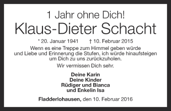 Anzeige von Klaus-Dieter Schacht von OM-Medien