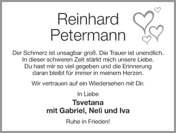 Anzeige von Reinhard Petermann von OM-Medien