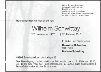 Anzeige von Wilhelm Schwittay von OM-Medien