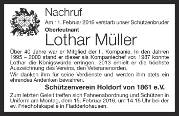 Anzeige von Lothar Müller von OM-Medien