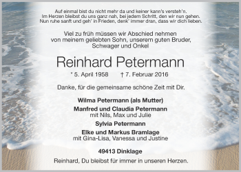 Anzeige von Reinhard Petermann von OM-Medien
