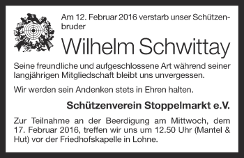 Anzeige von Wilhelm Schwittay von OM-Medien