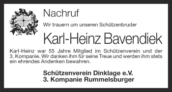 Anzeige von Karl-Heinz Bavendiek von OM-Medien