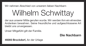 Anzeige von Wilhelm Schwittay von OM-Medien