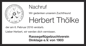Anzeige von Herbert Thölke von OM-Medien