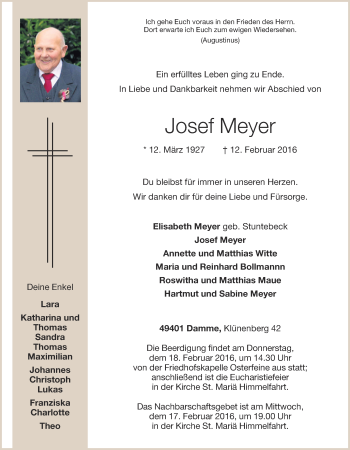 Anzeige von Josef Meyer von OM-Medien