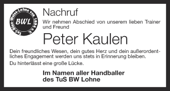 Anzeige von Peter Kaulen von OM-Medien