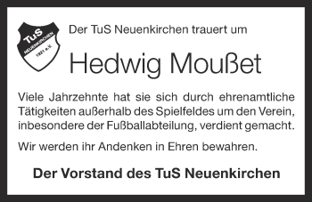 Anzeige von Hedwig Moußet von OM-Medien