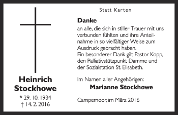 Anzeige von Heinrich Stockhowe von OM-Medien