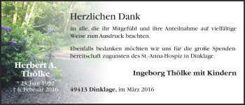 Anzeige von Herbert Thölke von OM-Medien