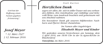 Anzeige von Josef Meyer von OM-Medien