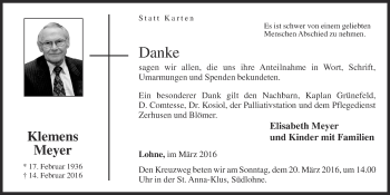 Anzeige von Klemens Meyer von OM-Medien