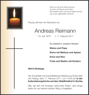 Anzeige von Andreas Reimann von OM-Medien