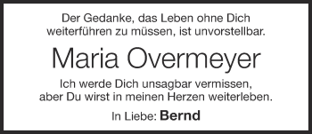 Anzeige von Maria Overmeyer von OM-Medien