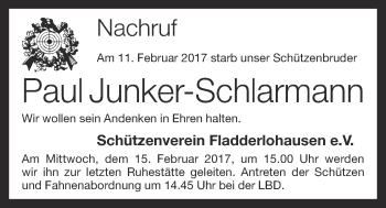 Anzeige von Paul Junker-Schlarmann von OM-Medien